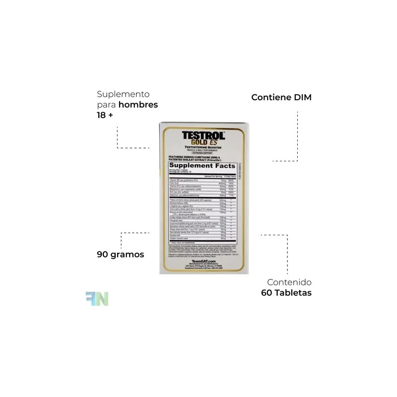 Ga Testrol Gold Es Gat Sport Suplemento 60 Tabletas