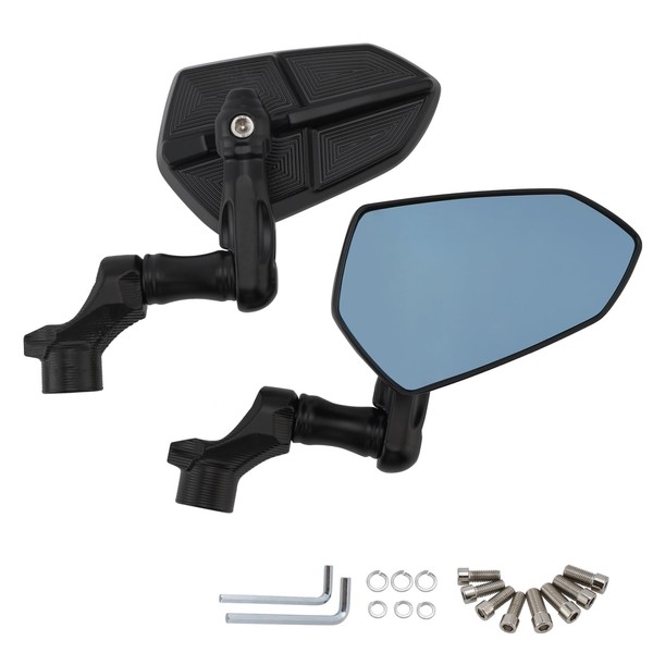 MAD HORNETS Premium Aluminum Side Mirror M8 M10 Mount Anti-glare