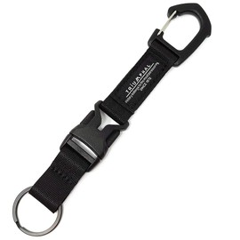 Liberta Men's Outdoor Key Chain, Carabiner, Buckle Included, Nylon, Keyring, 10 Colors Available, Black