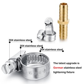 SIGURANTA Garden Hose Repair Connector, Solid Brass Hose Repair Kit, 1/2 Inch Garden Hose Repair Fittings (1/2"Barb-6 Set)