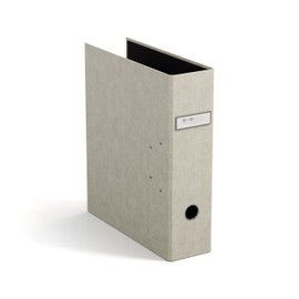 Bigso Box of Sweden ARCHIE Folder with 2 Rings and Lever Mechanism - Ring Binder Made of Fibreboard and Paper with Linen Look - A4 Ring Binder for Filing Loose Paper - Beige