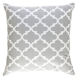 TreeWool Decorative Cushion Cover (60 x 60 cm, Silver Grey) Trellis Design 100% Cotton (Pack of 2)