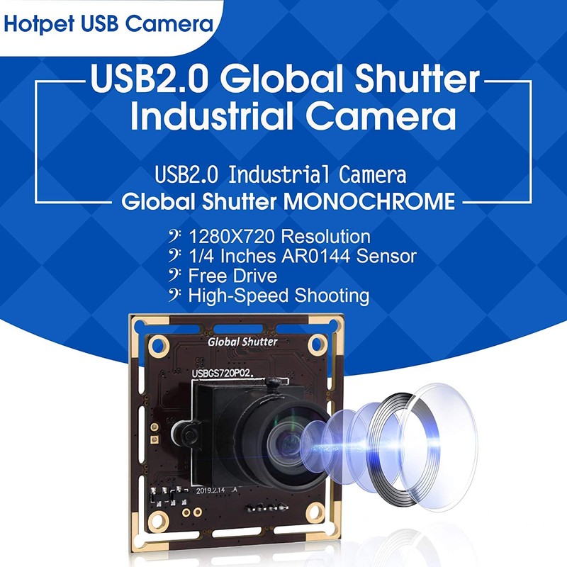 G Global Shutter Fisheye Camera Module, 1MP 60FPS Fisheye Monochrome