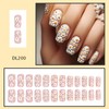 Chrysanthemum Press on Nails Medium Square Fake Nails White Orange