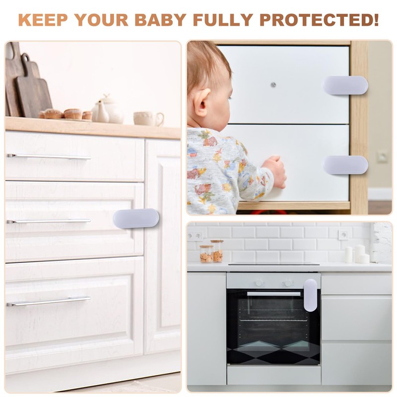 6-Pack Cabinet Locks Baby Proofing - TenLaitech Child Proof Drawer