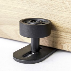 1 x Natural Goods Berlin Floor Guide Sliding Door Fitting, Metal, Black Powder-Coated, Barn Door, Kitchen Door, Room Divider, Stay Roller (Floor Guide "Wheel", Black)