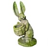 Orlandi Statuary Sam Rabbit with Basket Statue, White Moss