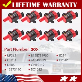 Carbole 8Pack Round Ignition Coil For Chevy Silverado 1500 2500 GMC 4.8L 5.3L 6.0L D585
