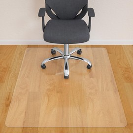 HOMEK Office Chair Mat for Hardwood Floor- 44" x 58" Computer Desk Chair Mat for Hard Wood/Tile Floors, Easy Glide Plastic Mat for Under Office Chairs on Hardwood for Work & Home
