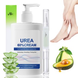 60% Urea Cream - Repair Cream for Feet and Hands - Foot Cream for Cracked Heels and Dry Skin - Maximum Strength for Hand, Foot and Body Care 200 ml