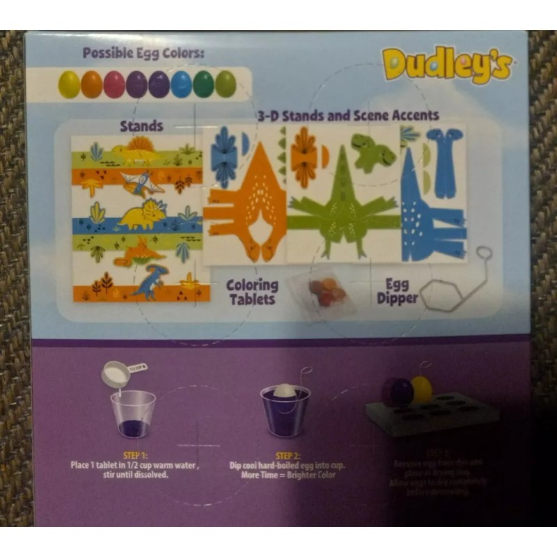 Dudleys Dudley's Trexiffic Dinosaur Easter Egg Crafting Dye Kit Set