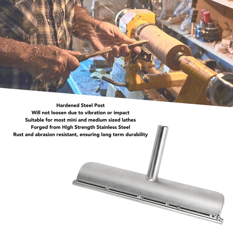Lathe Tool Rest 9 Inch 5/8 Inch Post Stainless Steel