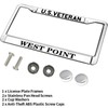 US Veteran West Point Stainless Steel License Plate Frame Proud