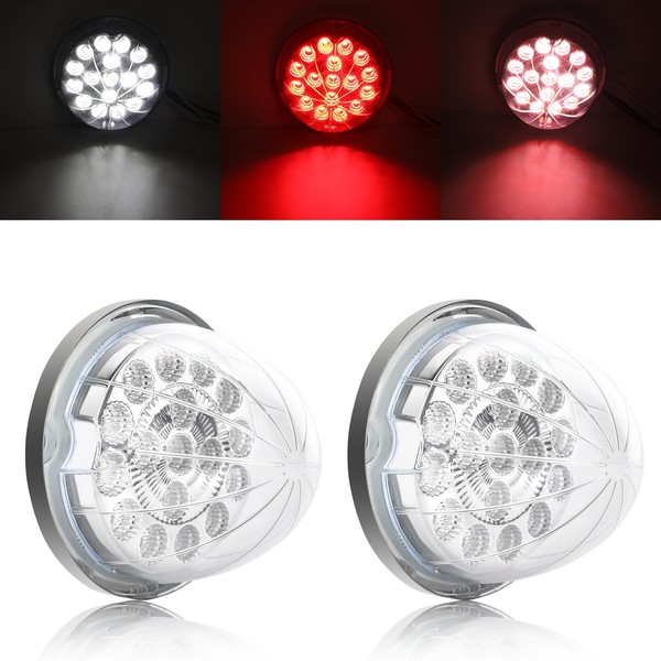2PCS Three Kinds Function Watermelon Lights, Red Stop Turn Signal
