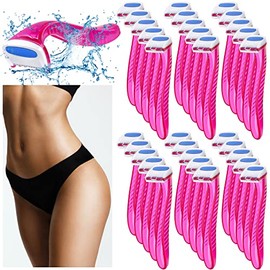 30 piezas de afeitadoras de bikini tipo T Beauty Razor Bikini Line Trimmer Personal Mujeres Bikini Razor Pequeño recortador de axilas para niñas cuerpo Cosmético herramienta (rosa rojo)