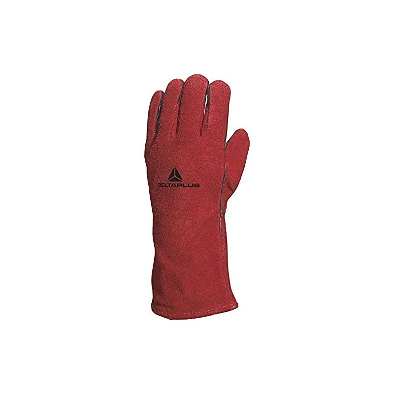 Delta Plus Leather Gloves – Glove Soldier/R Split Cow Anti-Heat Cotton Red