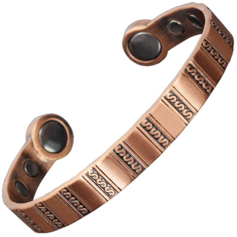 Solid Copper Magnetic Bracelet Men's Women's Copper Bangle Cuff Large