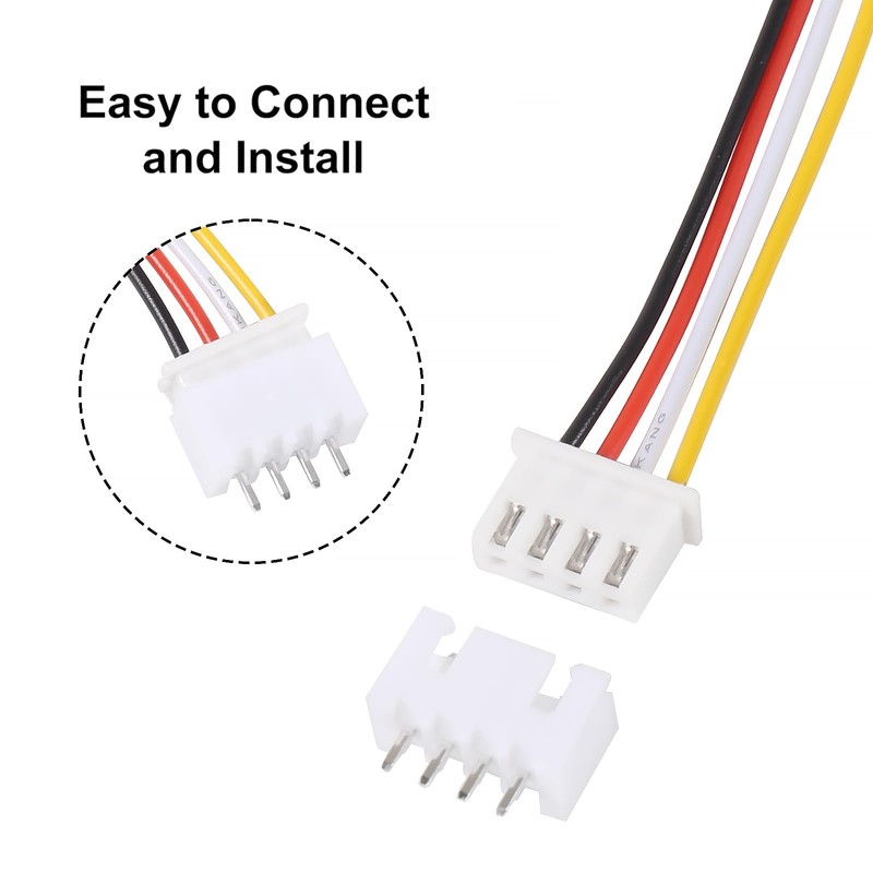 Alinan 20pcs JST-XH2.54mm 4 Pin Connector Kit, Included 10pcs Mini