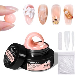 TOMICCA Hard Gel 3D Gel Nail Art Solid Builder Gel for Nails 50g 3D Nail Gel Sculpting Gel for Nail Art Non-Sticky Hand Hard Gel Carving Gel Nail Glue Extension Gel Nude