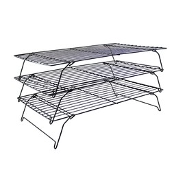 Dependable Industries 3-Tier Stackable Metal Cooling Rack - Non-Stick & BPA-Free - Heat-Resistant, Food-Safe Design for Baked Goods: Cookies, Muffins, Cakes, Breads, and Biscuits