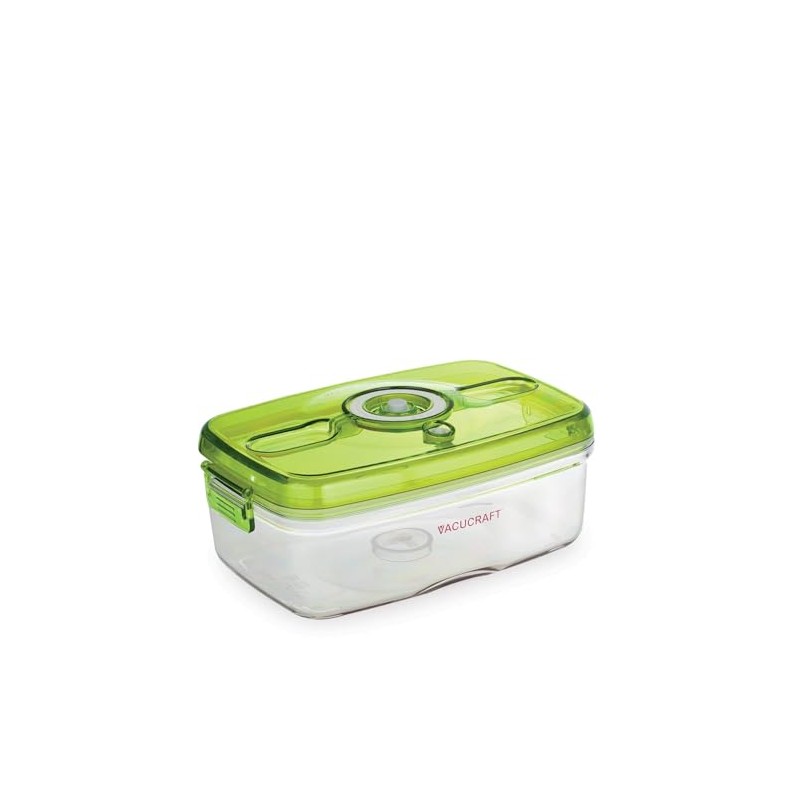Vacucraft Plastic Food Storage Containers with Airtight Lids - Rectangle