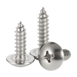 Mellewell #10 x 3/4" Truss Head Sheet Metal Screws Wood Screws, 304 Stainless Steel 18-8, Self Tapping, 100 PCS