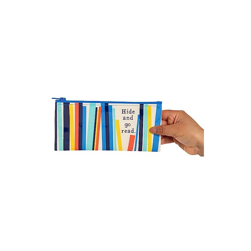 Blue Q Hide and Go Read Pencil Case Chunky Zipper,