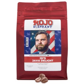 Rojo Elephant J.D.'s Java Delight Handcrafted Ground Coffee, 100% Arabica Beans, Premium Light-Medium Roast, Smooth, Rich Flavor, 11 oz Bag