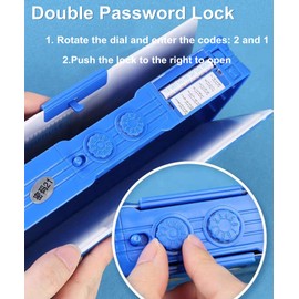 ASMANNA Pop Up Multifunction Pencil Case for Kids Starry Sky Rocket Pen Box for Boys School Supplies Organizer Stationery Pencil Holder with Sharpener Password Lock Schedule Whiteboard (Blue2)…