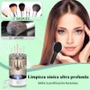 Limpiador Eléctrico para Brochas de Maquillaje, Portátil Automático con Recipiente