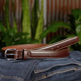 Bullhide Belts Mens Leather Belt for Casual Dress, 1.25" Wide, Brown, 42 Inches