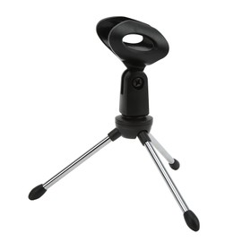 Annadue Microphone Stand Desk Tripod, Adjustable Microphone Stand Holder, Removable Desktop Microphone Holder with Microphone Clip, 5/8 Inch Thread Mount, for Conferences/Live Broadcasts