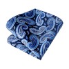 Enlision Men's Ties and Pocket Square Cufflink Set Navyblue Paisley