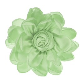 M METERXITY Rose Flower Brooches and Pins for Women, Lapel Pins Dainty Satin Fabric Big Camellia Hair Flowers Clips for Wedding/Parties/Clothes/Jewelry [10cm, Light Green]
