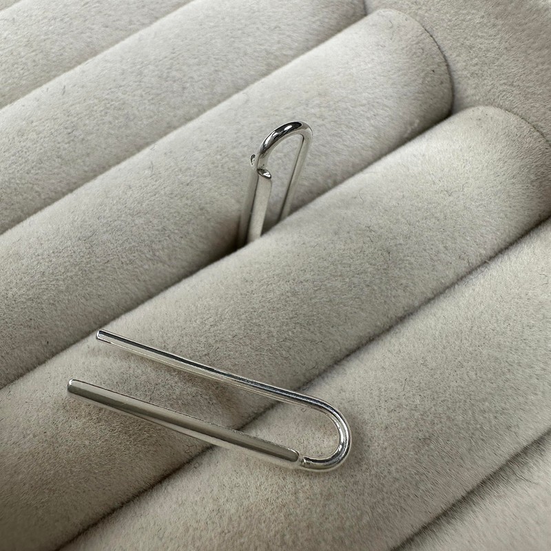 Simple Sterling Silver Pull Through Bar Earrings