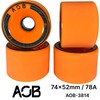 AOB Premium Longboard/Cruiser 2K Wheels (4 Pieces) Set Concentricity Calibrated
