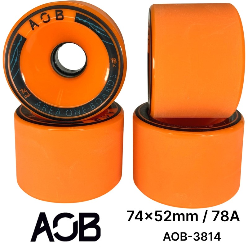 AOB Premium Longboard/Cruiser 2K Wheels (4 Pieces) Set Concentricity Calibrated