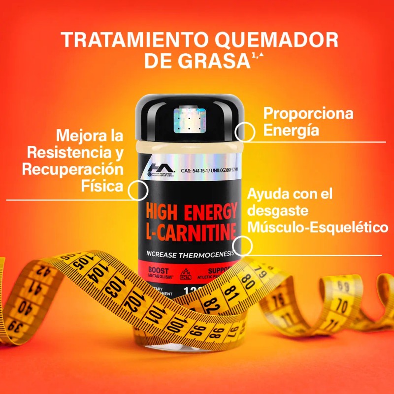 Human Amplifier High Energy L-carnitine 120 Cpsulas Sin Sabor