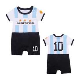 Toddlers Soccer Costume for Baby Boys #10 Argentina Football Baby Shirt Romper for Infant Girls (ATR-Ca,18-24M)