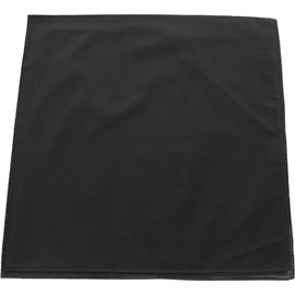 ARMYU Solid Color Military Bandana (22" x 22"), Solid Head Scarf Do-rag 100% Cotton Bandanna Cover (Black)