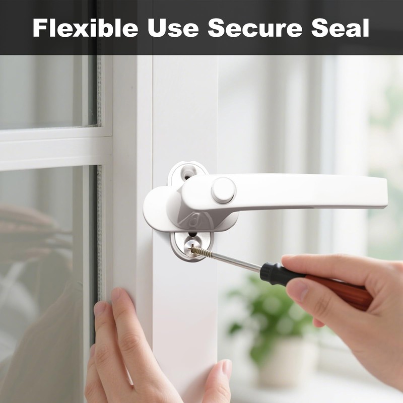 Pack of 4 Window Handles with Child Lock - White