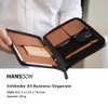 HANS/SON Business Organiser - Elegant Genuine Leather Case with 2