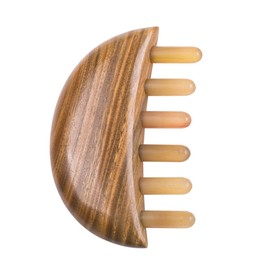 Ipetboom 1pc Natural Buffalo Horn Comb Safe Scalp Care Styling Massaging for Men Women