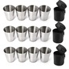 Spldsun Pack of 12 Hip Flask Mugs, Stainless Steel Cups,