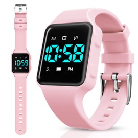 Reloj de entrenamiento para niños pequeños con cuenta regresiva, alarmas, música o alertas de vibración, entrenador de inodoro impermeable para niños y niñas de 2 a 9 años, Rosado