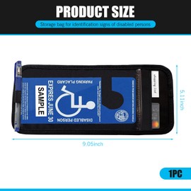 Nomocale 1 PC Car Sun Visor Storage Clip, Portable Disabled Parking Permit Sign Protector ID Card Pen Bag, Elastic Band Non-Destructive Quick Installation Accessories, for Cars, Trucks, SUVs (Black)