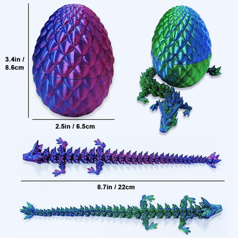 BAOXUE 2PCS 3D Dragon Eggs With Dragon Inside, 9Inch 3D