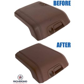 Richmond Auto Upholstery - Replacement Genuine Leather Center Console Lid Cover, Pecan Brown Compatible with 2013-2016 Ford F-250 Platinum Edition