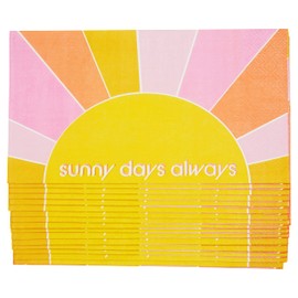 C.R. Gibson TW8-25063 Kailo Chic Sunny Days Disposable Paper Guest Towels and Dinner Napkins, 8" x 4.25", Multicolor, 16pcs
