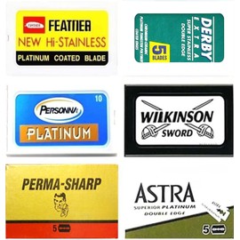 40 Razor Blades Sampler Derby, Pärsonna, Feaţher, Wilķinson, Permasharp, Astra